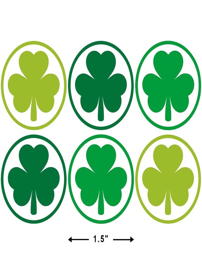 ceiba tree St. Patrick's Day Shamrock Stickers 3 Green Colors for St. Patrick's Day Decoration Lucky Shamrock Roll Sticker Party Supply 500Pcs - Image 2